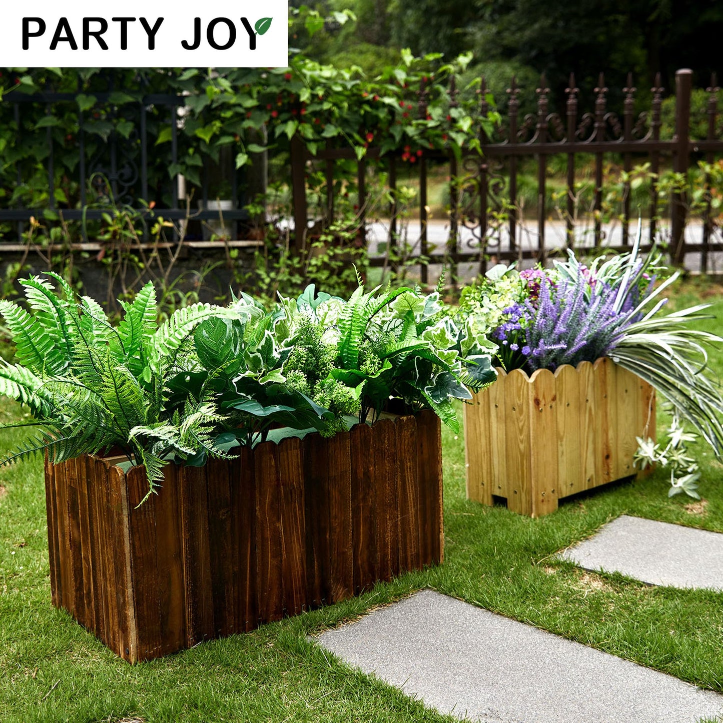 PARTY JOY 14 Bunches Fake Plants Outdoor, Fake Bushes UV Resistant Artificial Flowers Greenery Shrubs Faux Greenery for Outdoor Garden Patio Front Porch Yard Decor