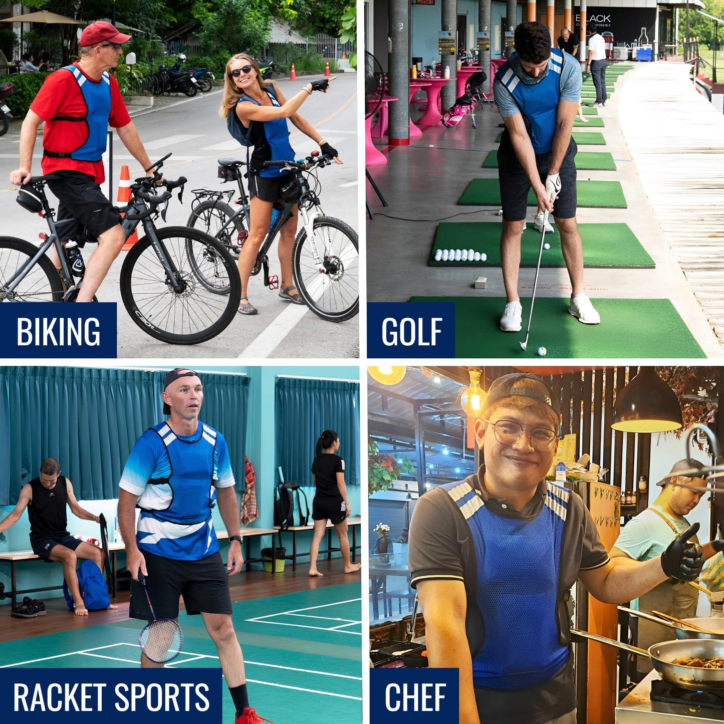 CHILLSWIFT Cooling Vest for Men & Women - Adjustable Lightweight Ice Vest, S-XXL, Includes 8 Ice Packs, Ideal for Motorcycle, MS, Mascots & Outdoor Stay Cool Activities