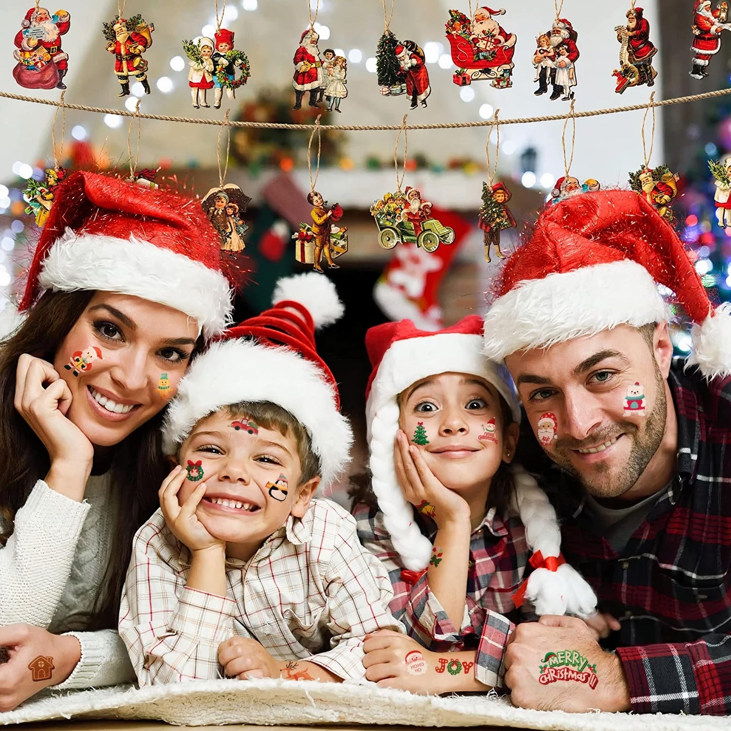 Christmas Temporary Tattoos for Kids Stocking Stuffers and Gifts, Christmas Tattoos Stickers, Holiday Party Supplies, Holiday Decorations Supplies