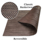 CK Home Vinyl Placemats (18" x 12") Set of 4, Brown Basketweave Table Mats for Indoor or Outdoor, Washable.