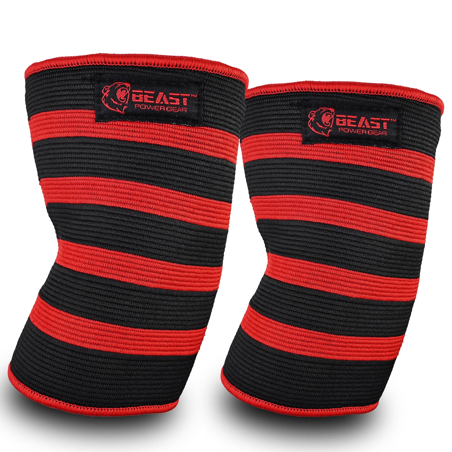 Elbow Sleeve (Pair) Dual-Ply Elbow Support & Compression for Powerlifting Weightlifting Heavy Bench Press Men & Women (Black/Red, Large)