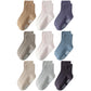 Toddler Grip Socks Non Slip Crew Cute Seamless Cotton Socks for Baby Boys Girls Infants Kids 9 Pairs