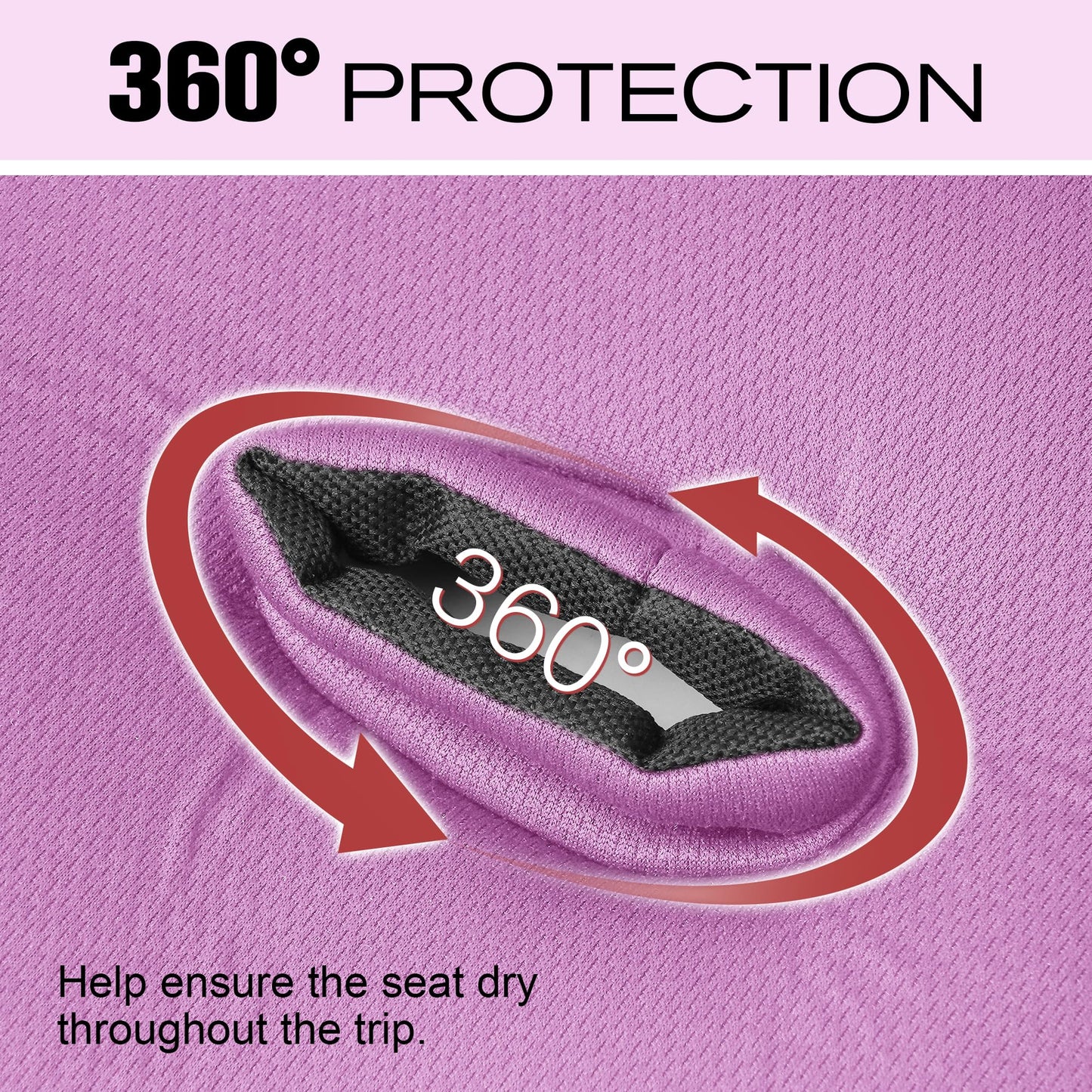 Ihaapsi Baby Piddle Pad- Fully Waterproof Toddler Liner & Seat Protector Compatible with Car Seat Stroller with 3D Breathable Material-360 Degree Protection (Pink)