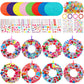 48 Sets Sunflower Craft Kits DIY Summer Wreath Hanging Ornaments Make Your Own Paper Craft with Bee Daisy Stickers for Summer Home Party Favors Activities