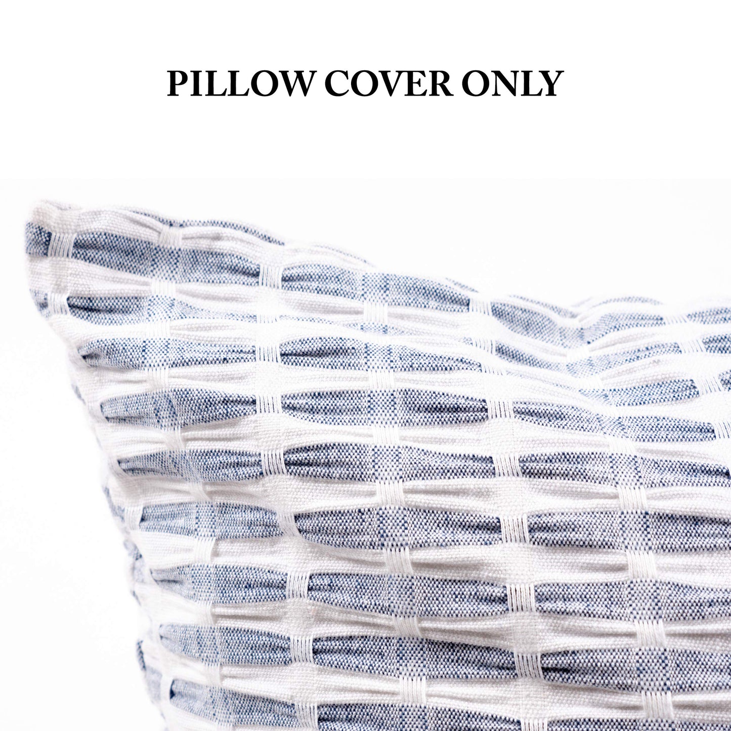 KAF Home Pleated Please Pillow Cover, Set of 2, 20 by 20 Inches, Navy