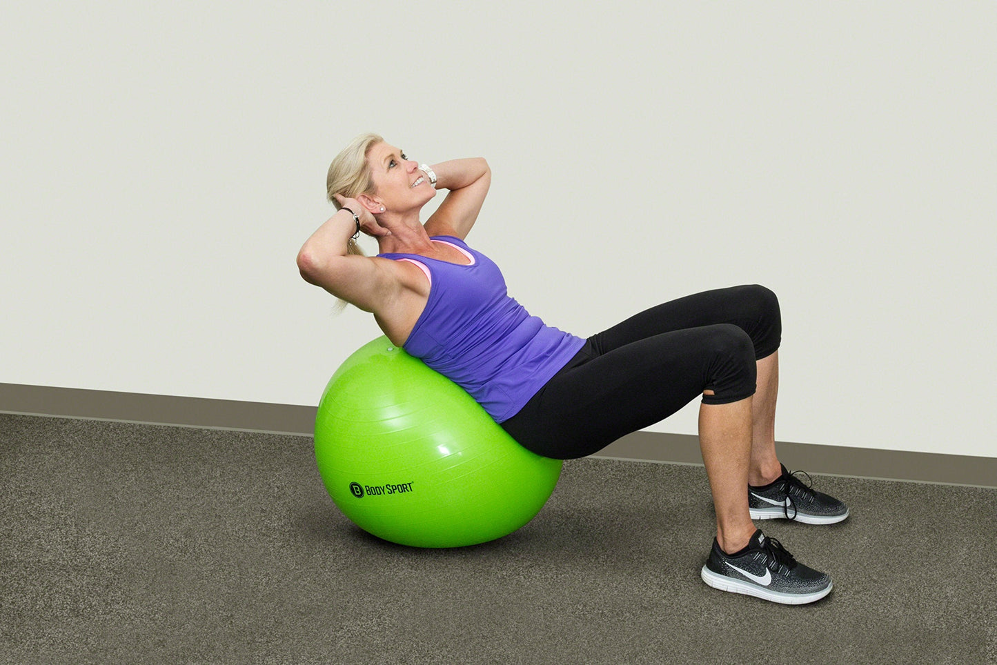 Body Sport Slow Release 55cm Exercise Ball with Pump, Gym Equipment for Home or Office, Stability Fitness Ball, Pregnancy Ball, Core Strength Training Equipment