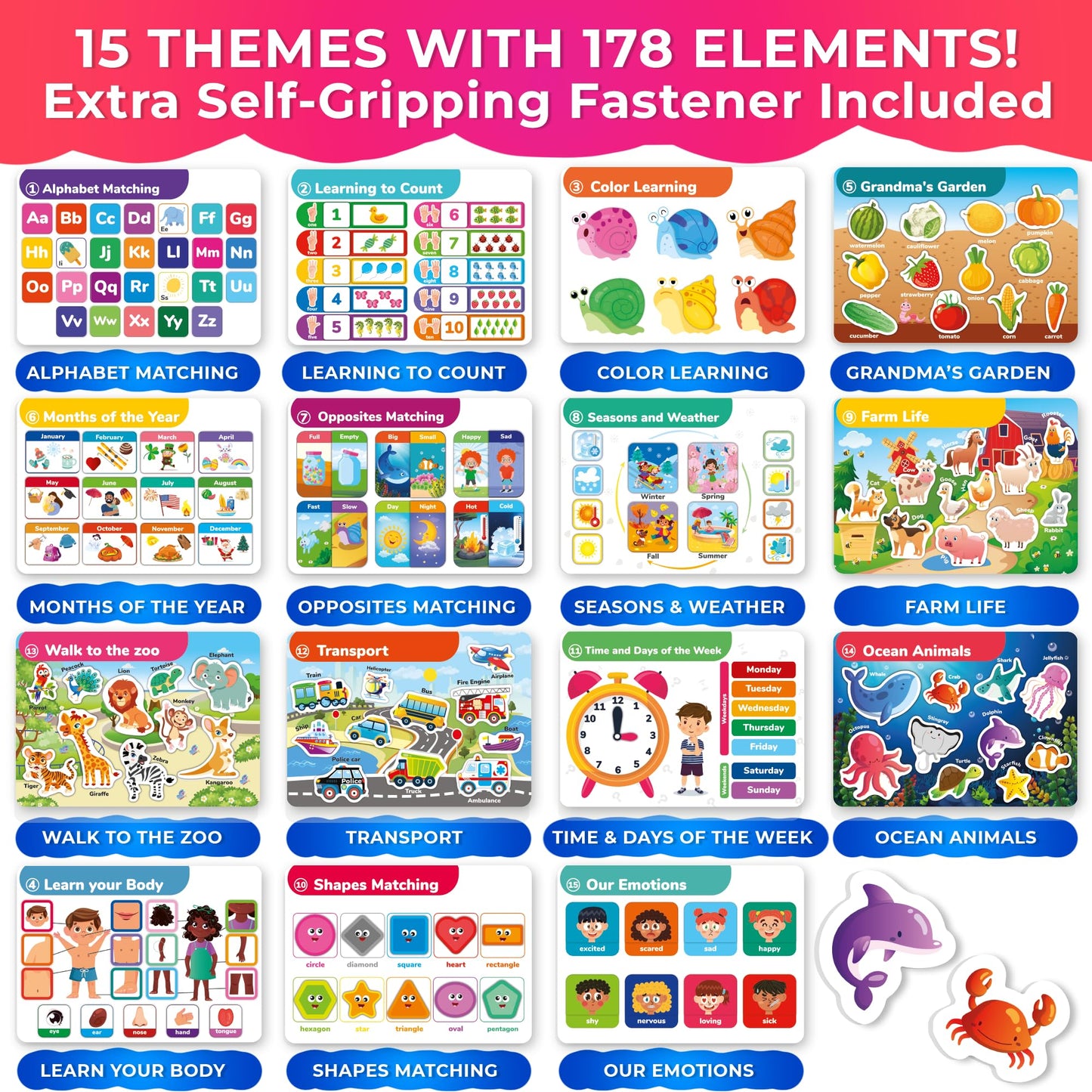 QUOKKA Montessori Busy Book for Toddlers 3-5 - Pre K Toddler Learning Activities for Homeschooling - My Preschool Busy Book for Ages 4-8 - 15 Kids Educational Activities