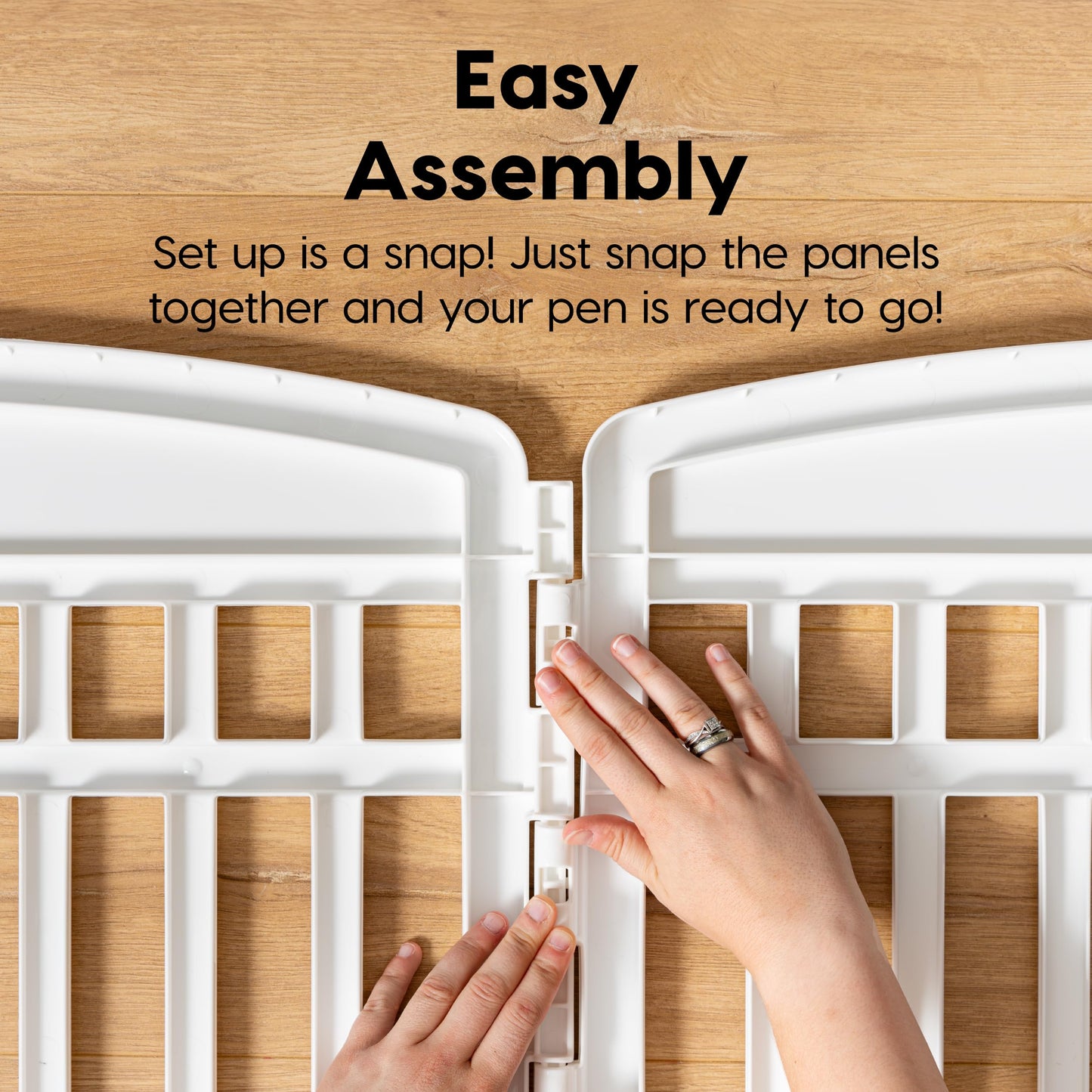 IRIS USA 24" 4-Panel Dog Playpen with Door, 35 x 35 x 24, Puppy Playpen, Dog Play Pen Indoors, Pet Fence, Small Pets, White