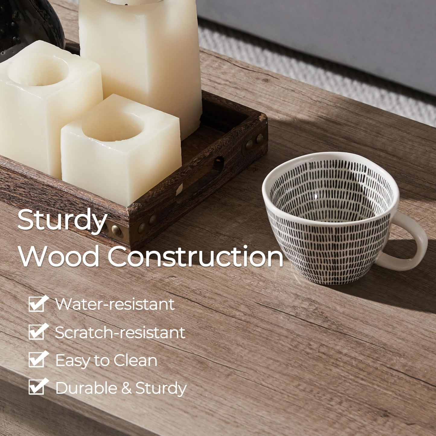 Yaheetech Lift Top Coffee Table with Hidden Compartment and Storage Shelf, Rising Tabletop Dining Table for Living Room Reception Room, 38.6in L, Grey