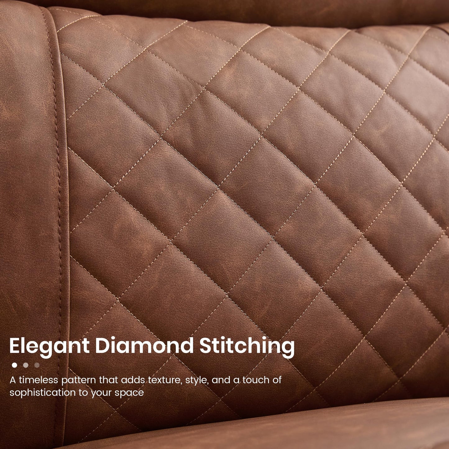 Leather Rocker Recliner with Cup Holder, Manual Reclining Chair for Living Room, Modern Home Theater Lounge Seating with Soft Padded Seat for Comfort (Faux Leather,Brown)