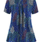 FOLUNSI Plus Size Tunic Tops for Women Loose Fit Pleated Front Flowy Shirt Blouses Peacock Print, XL