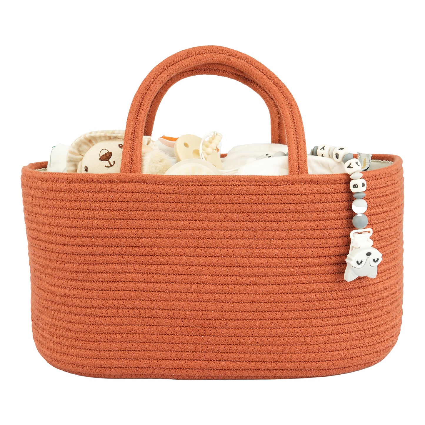 XUANGUO Large Baby Diaper Caddy Organizer for Girl Boy Rope Nursery Storage Bin Basket Portable Holder Tote Bag for Changing Table Car Travel Baby Shower Gifts Registry Must Haves Rustic