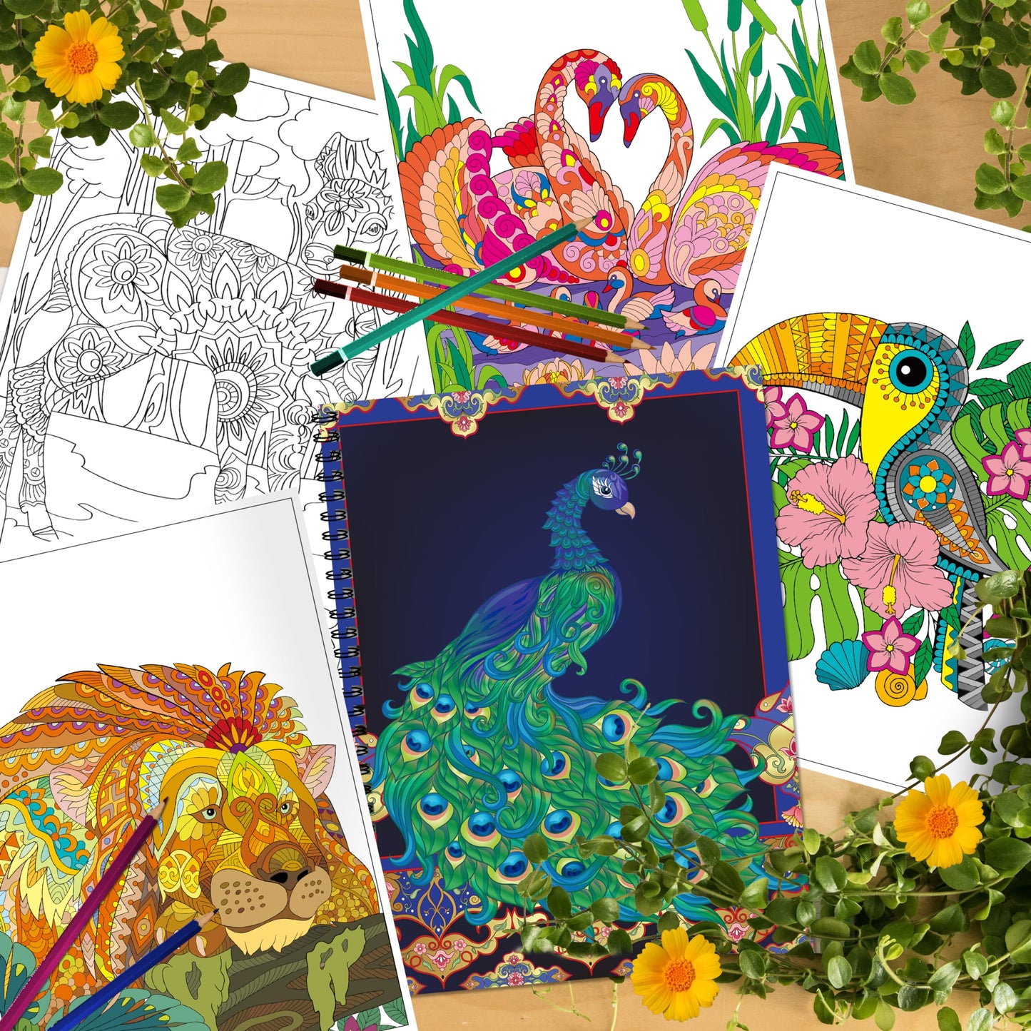 Coloring Books Set:6 Coloring Books for Adults