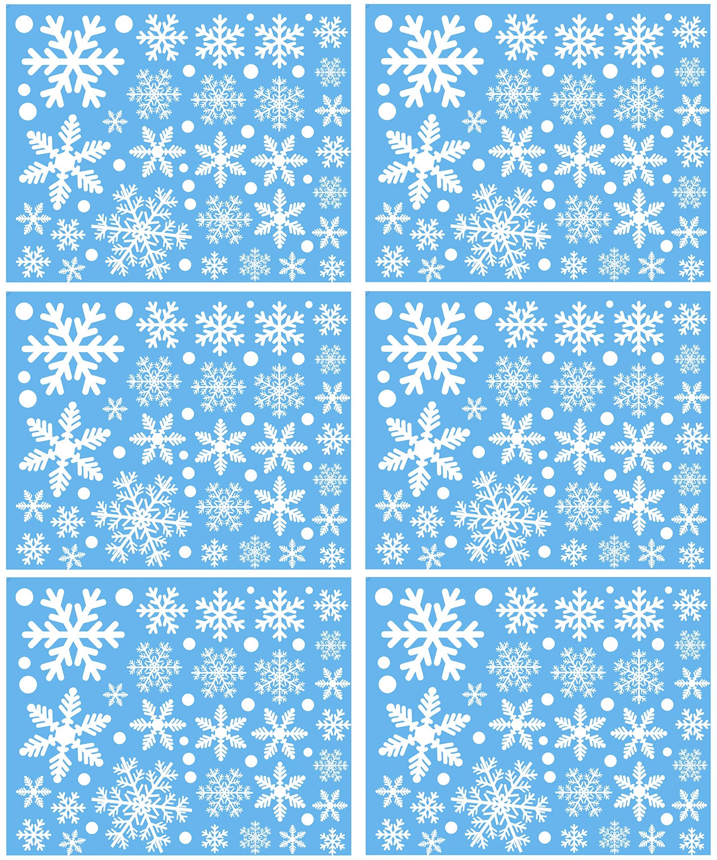 306Pcs Snowflakes Window Clings Decals Decorations White Christmas Window Stickers Winter Wonderland Decorations for Christmas Party