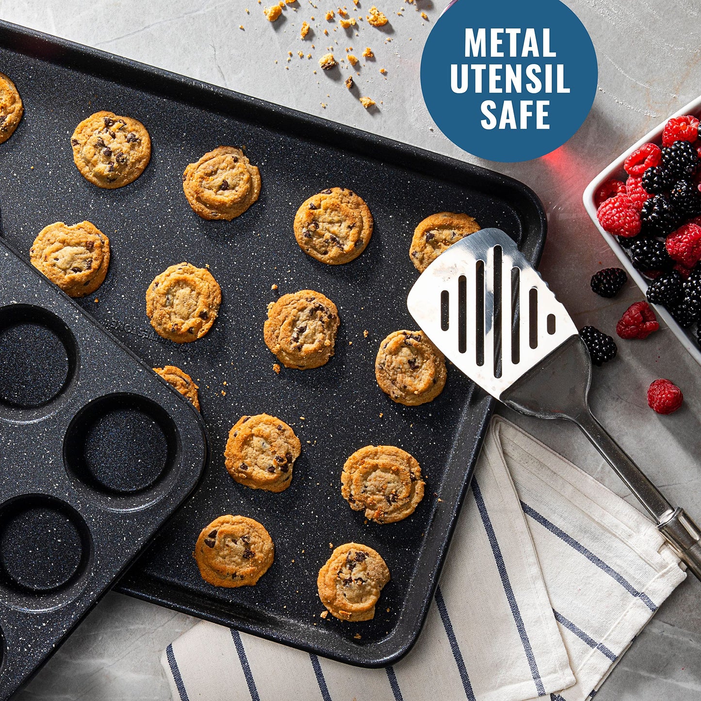 Granitestone Red Pots and Pans Set Nonstick, 20 Pc Kitchen Cookware Set & Bakeware Set with Mineral & Diamond Coating, Long Lasting Nonstick, Ultra Durable, Oven and Dishwasher Safe, 100% Toxin Free