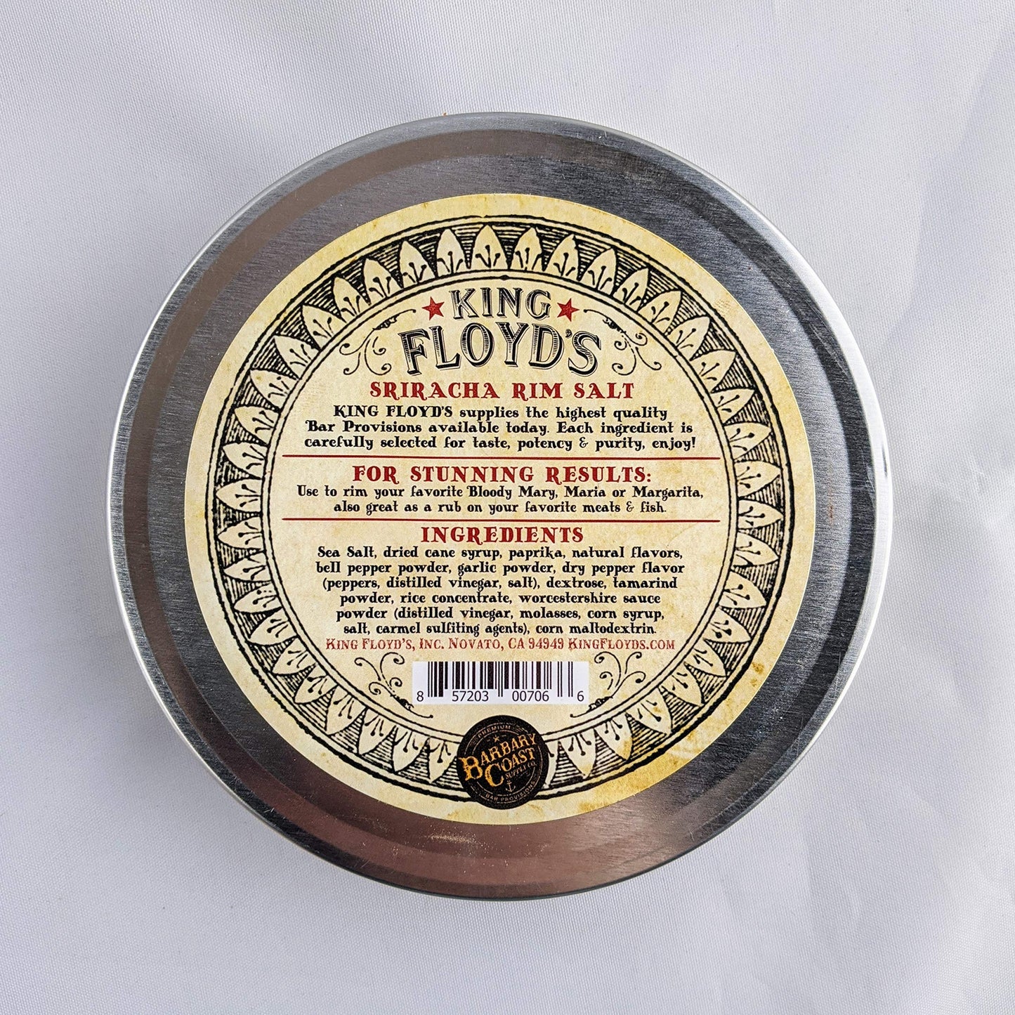 King Floyd's Sriracha Blend Rimming Salt, A+ Blend of Spices and Salt, Dress up your Margaritas and Palomas and kick it up a notch with this Beautiful and Delightful Addition, 4.0 oz Tin