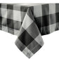 LANE LINEN 60 x 120 Inch Plaid Tablecloth Rectangle - Stain Resistant, Spillproof and Washable Gingham Table Cloth for Outdoor Picnic, Kitchen and Holiday Dinner, Black and White
