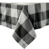 LANE LINEN 60 x 120 Inch Plaid Tablecloth Rectangle - Stain Resistant, Spillproof and Washable Gingham Table Cloth for Outdoor Picnic, Kitchen and Holiday Dinner, Black and White