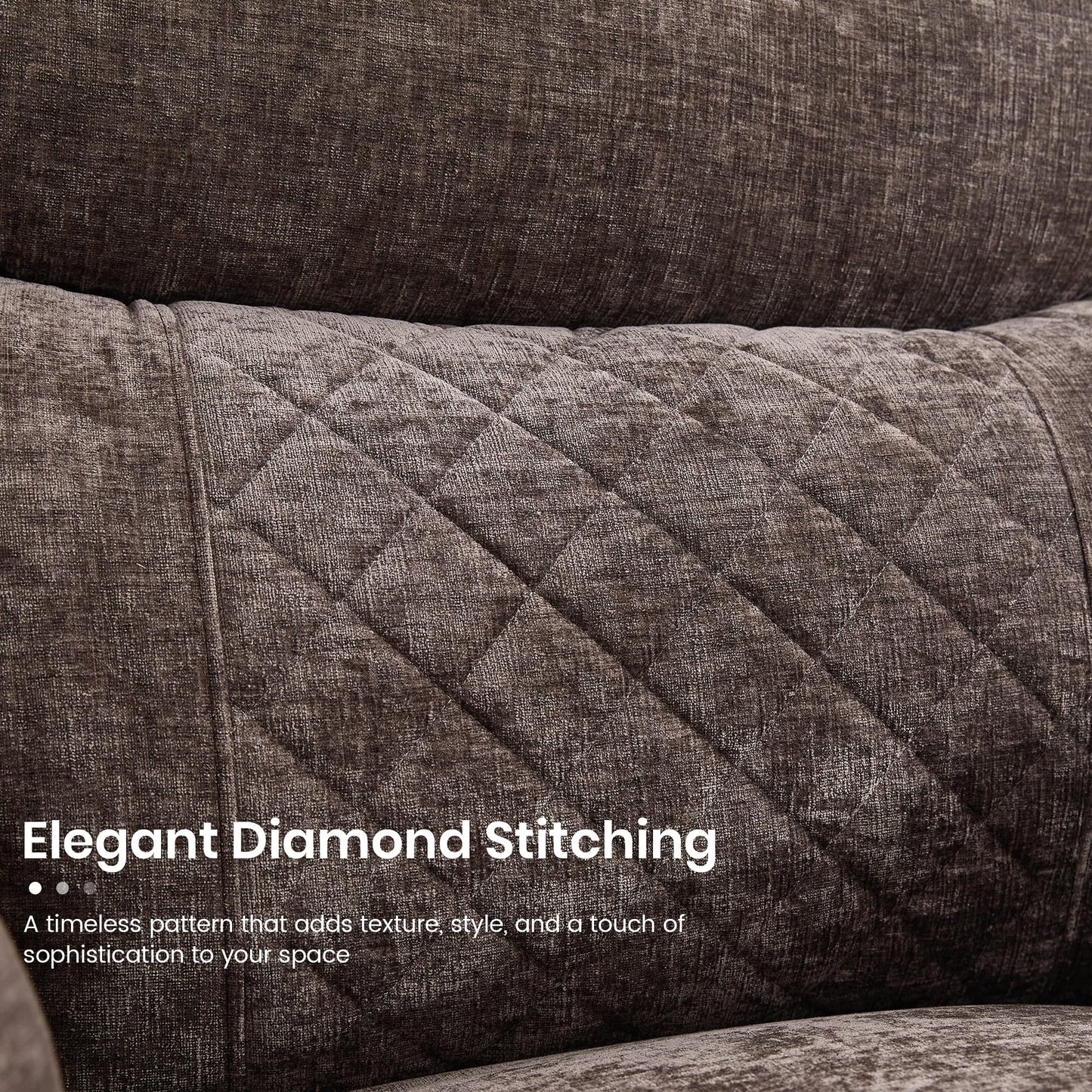 Keydo Rocker Recliner with Cup Holder, Manual Rocking Reclining Chairs for Living Room, Morden Home Theater Lounge Seating, Soft Padded Seat for Comfort (Fabric,Brown)