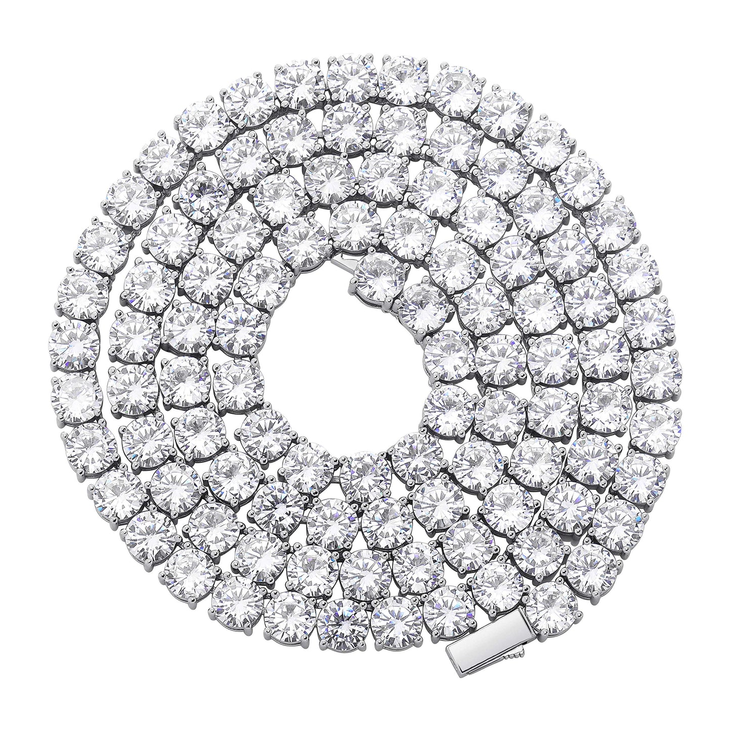 5MM Colorful Baguette Tennis Necklaces For Women Chains 14K Golden Silver Plated 5A+ Cubic Zirconia Tennis Mens Chain Necklaces Woman