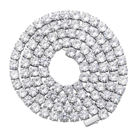 5MM Colorful Baguette Tennis Necklaces For Women Chains 14K Golden Silver Plated 5A+ Cubic Zirconia Tennis Mens Chain Necklaces Woman