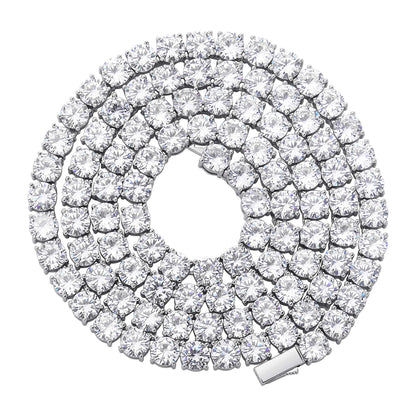 5MM Colorful Baguette Tennis Necklaces For Women Chains 14K Golden Silver Plated 5A+ Cubic Zirconia Tennis Mens Chain Necklaces Woman