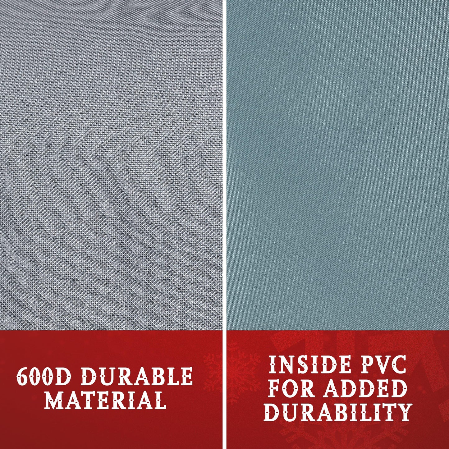 Premium Christmas Light Storage Bag – Heavy-Duty 600D Tear-Proof Material with Reinforced Handles – Includes 3 Reels, Stores up to 375 Ft of Mini Lights & Extension Cords – Grey with PVC Lining