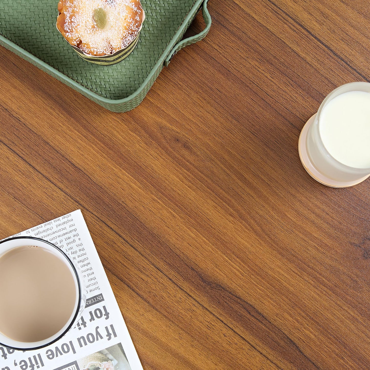 VECELO Nesting Coffee Table Set of 2, Wood Round Side Tables with Adjustable Non-Slip Feet, for Living Room, Brown